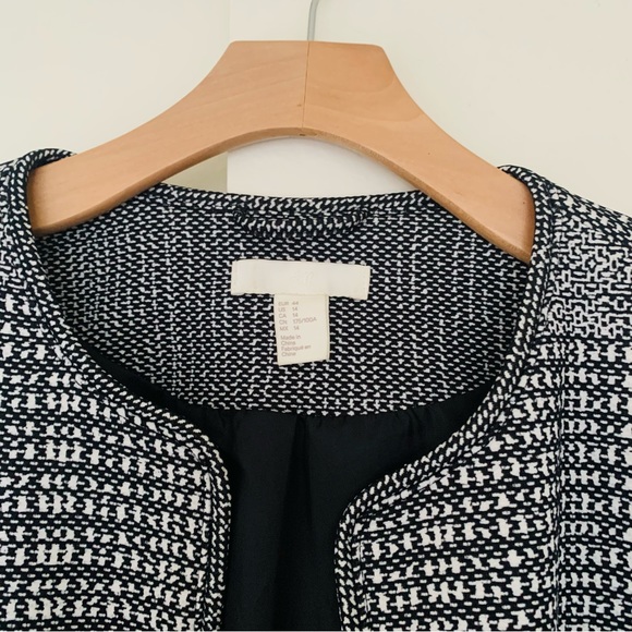 H&M Black White Checkered Open Overcoat - Picture 4 of 11